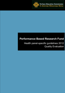 Performance Based Research Fund: HEALTH panel