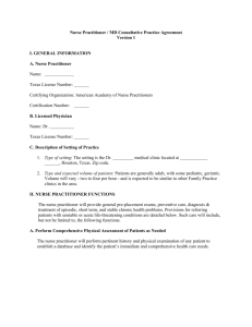 Sample Nurse Practitioner Consultation Practice Agreement