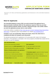 Controlled Substance Licence Application Form