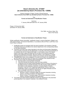 Dean`s Directive No. 27/2007 (as amended)