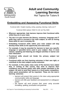 Hot Topic 9-Embedding and Assessing Functional Skills