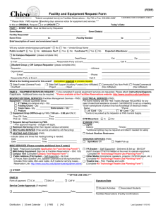 Facility and Equipment Request Form