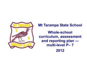 Whole school curriculum and assessment plan