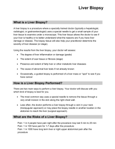 Welcome Sheet: Having a Liver Biopsy