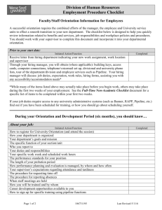 New Employee Orientation Checklist