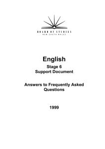 answers to frequently asked questions on stage 6 english