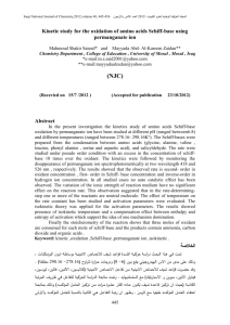 Kinetic study for the oxidation of amino acids Schiff base using