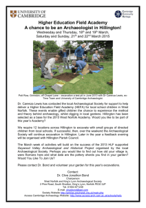 Higher Education Field Academy A chance to be an Archaeologist in