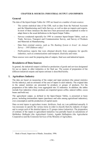 CHAPTER D - SOURCES: OUTPUT OF THE ECONOMY BY