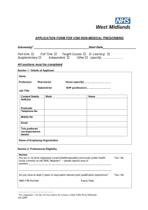 application form for v300 non-medical prescribing