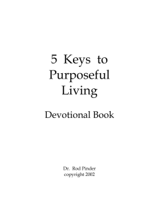 5 Keys to Purposeful - Woodbury Presbyterian Church