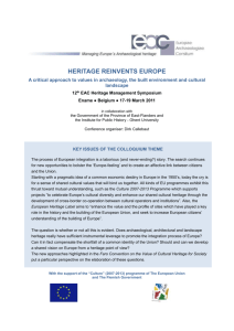 HERITAGE REINVENTS EUROPE A critical approach to values in