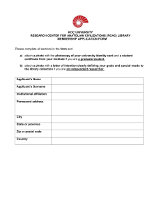 RCAC Library Membership Application Form