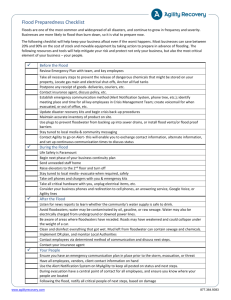 Flood Checklist