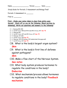 Name Period ______ Date _____ Study Guide for Periodic 3
