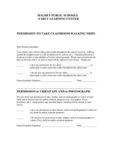 Permission for Walks - Malden Public Schools