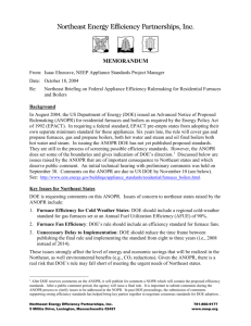 Furnace Standards Memo from NEEP