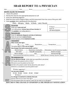 SBAR Report to Physician