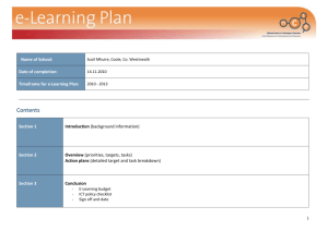 e-Learning Plan Template - Scoilnet Web Hosting Holding Page for