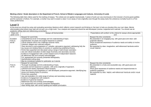 Marking criteria / Grade descriptors in the Department of French