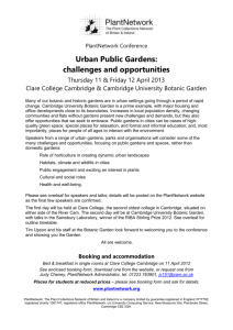 Urban Gardens flyer and booking form