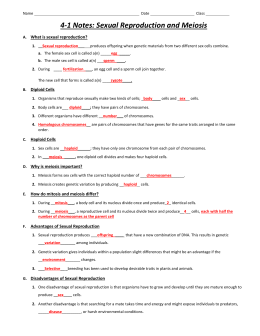 Lesson 1 | Sexual Reproduction and Meiosis