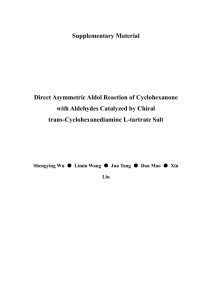 Supplementary Material Direct Asymmetric Aldol Reaction of