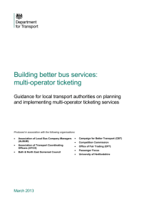 Building better bus services: multi-operator ticketing