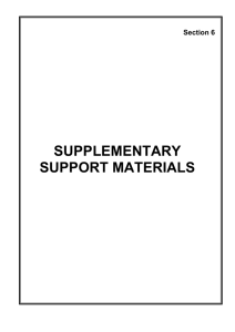 SUPPLEMENTARY SUPPORT MATERIALS - Tolbooth