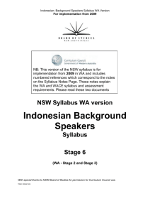 Indonesian Background - School Curriculum and Standards Authority