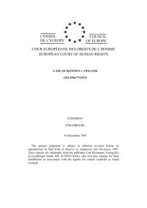 ECtHR (1997) Raninen v Finland