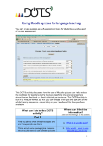 Using Moodle Quizzes - ICT-Rev