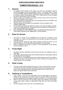 Competition Rules - Christchurch Monday Mixed Darts League