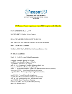ICU Resume - Passport USA