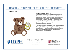 Hospital Pediatric Preparedness Checklist