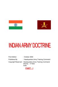 Indian Army Doctrine - Integrated Defence Staff