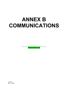 Annex B: Communications