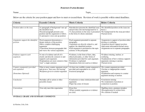 Position Paper Rubric