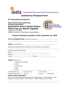 proposal form - International Expressive Arts Therapy