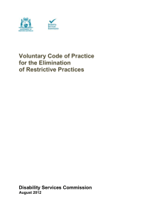Voluntary code of practice - Disability Services Commission