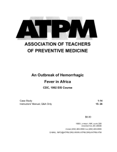 association of teachers of preventive medicine An Outbreak of