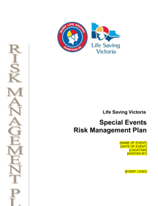 Risk Management Plan - Life Saving Victoria