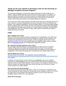 FAQs for Academic Success Program Tutorsx