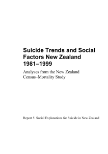 Suicide Trends and Social Factors New Zealand