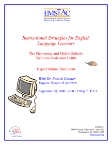 Effective Instructional Strategies for English Language Learners