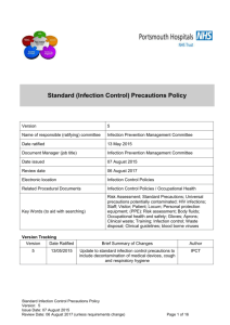 Standard Infection Control Precautions Policy