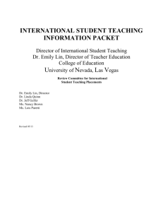 INTERNATIONAL STUDENT TEACHING