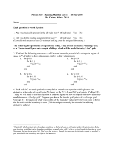 Physics 430 – Winter 2010 – Reading Quiz for Lab 2