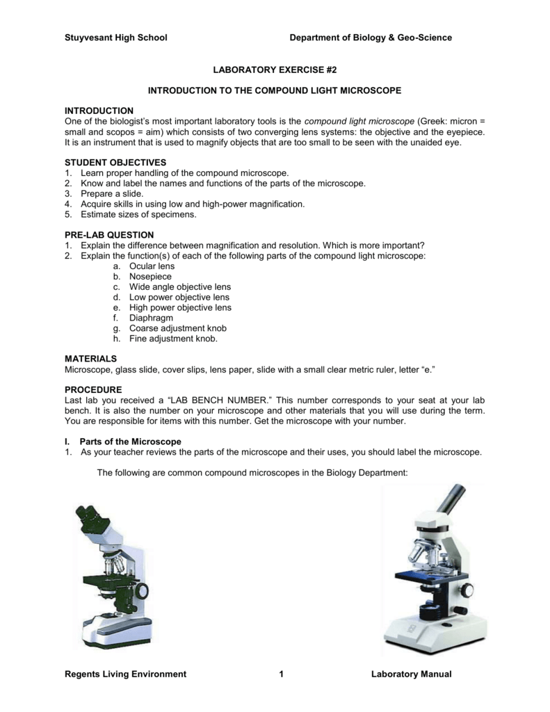 Laboratory Exercise 2 Stuyvesant High School