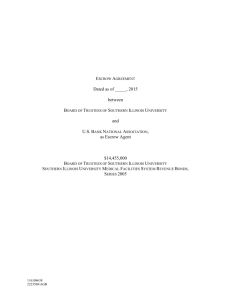 Escrow Agreement (Draft) - Southern Illinois University